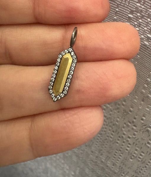 Medium Outline with Yellow Gold Insert Pendant