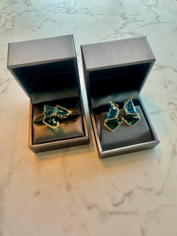 Collection 01 double Earrings + Ring Set in 18k Gold