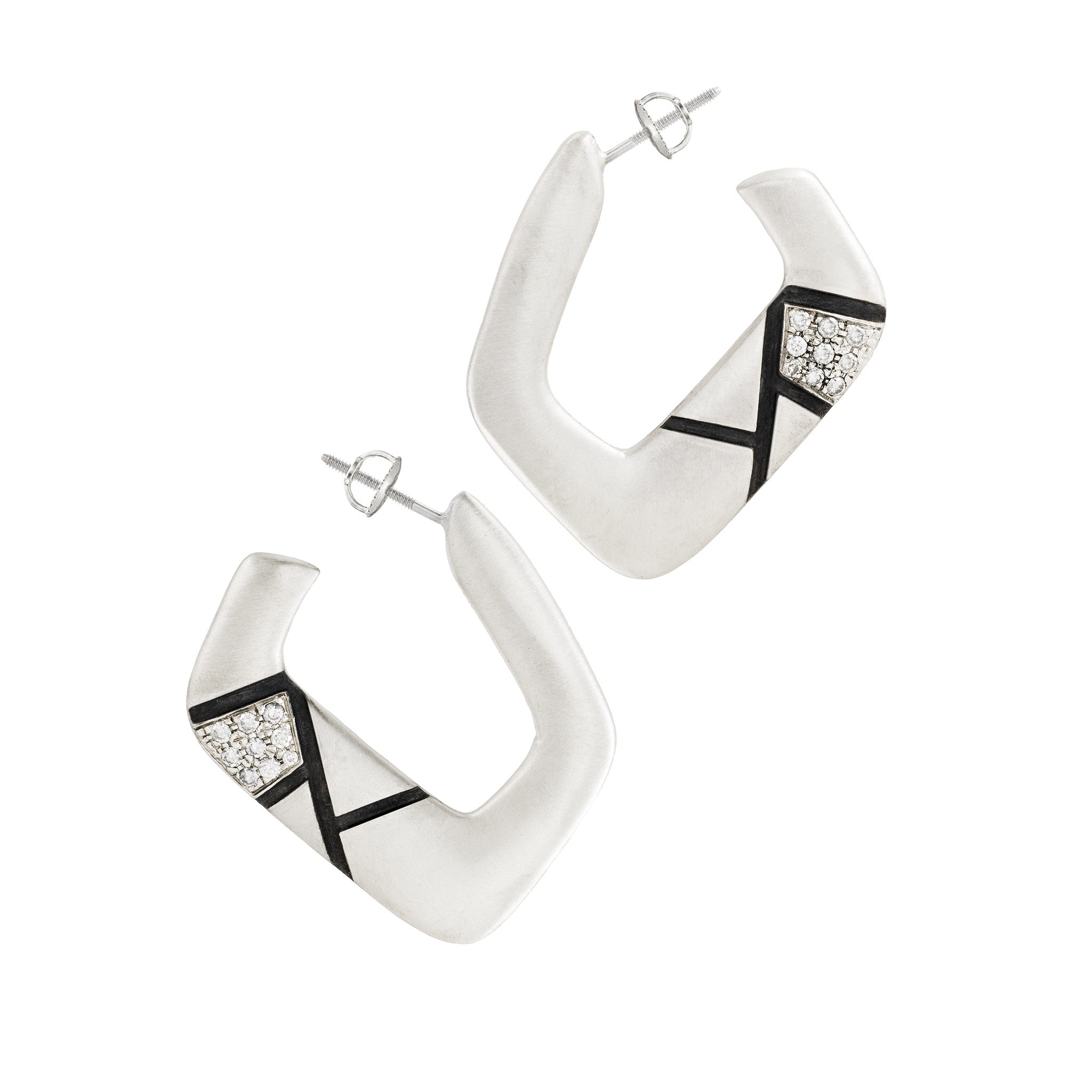 Louis Vuitton Diamond White Gold Hoop Earrings