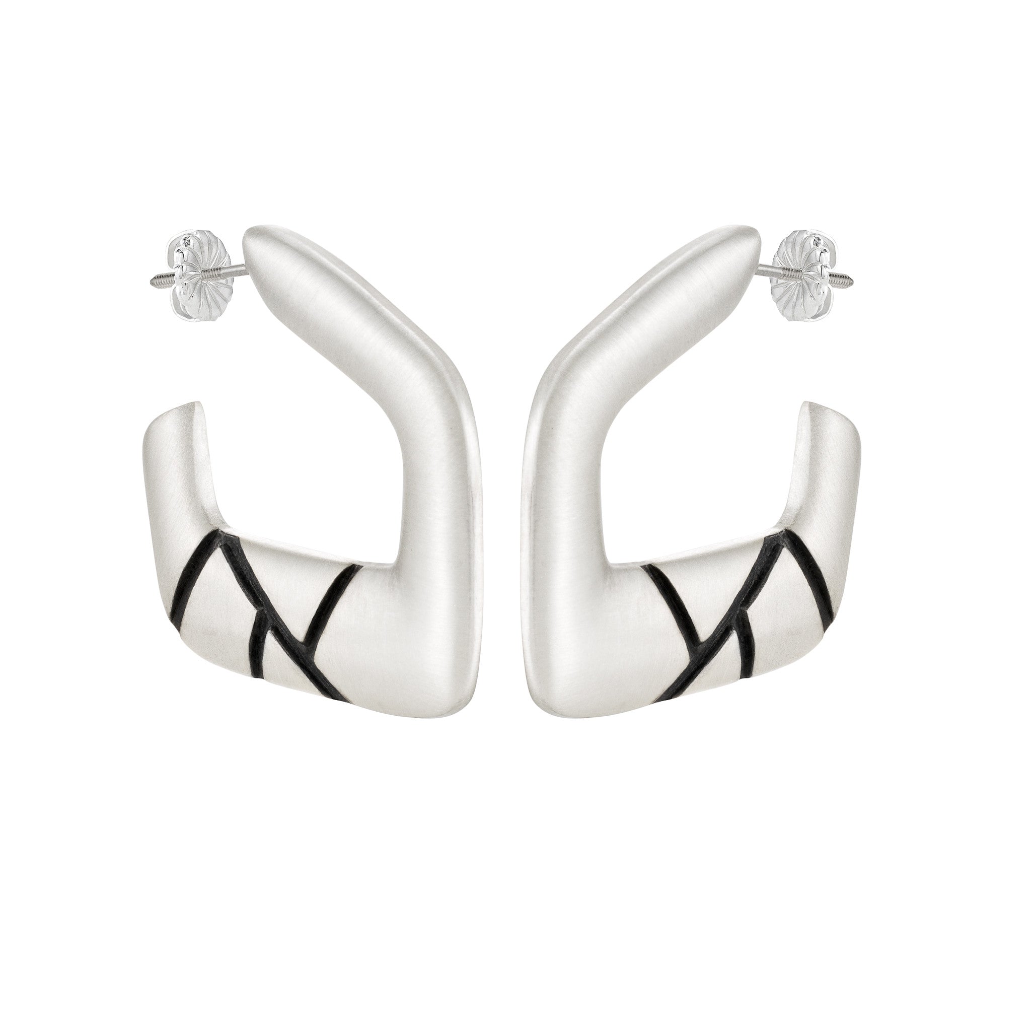 Asymmetrical Hoop Earrings: Satin