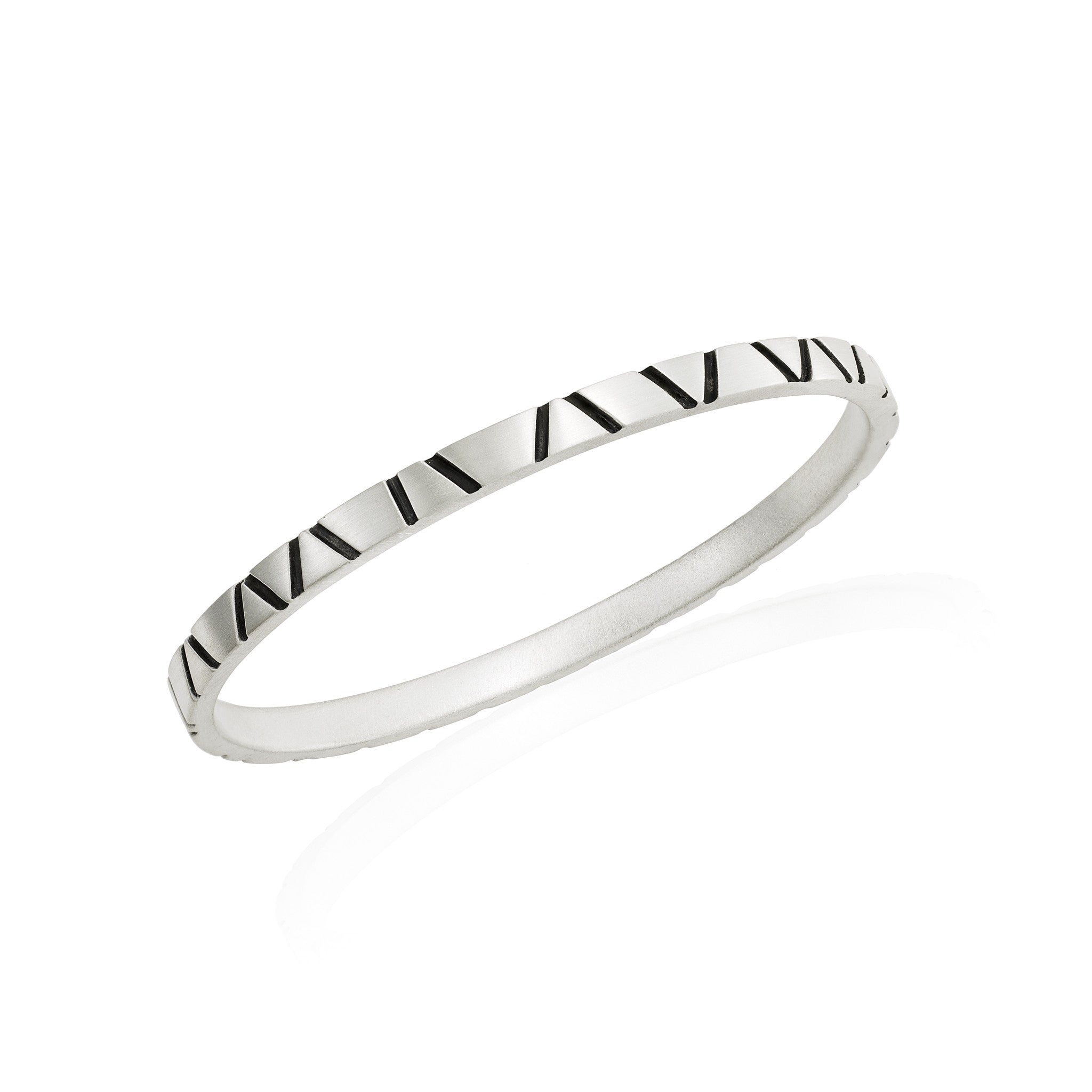 Skinny Bangle: Satin/Oxidized