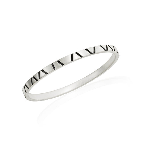 Skinny Bangle: Satin/Oxidized