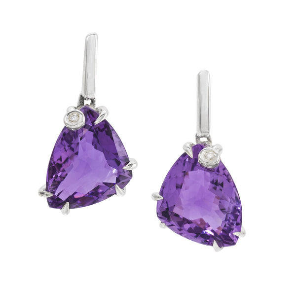 Amethyst Triangle Earrings