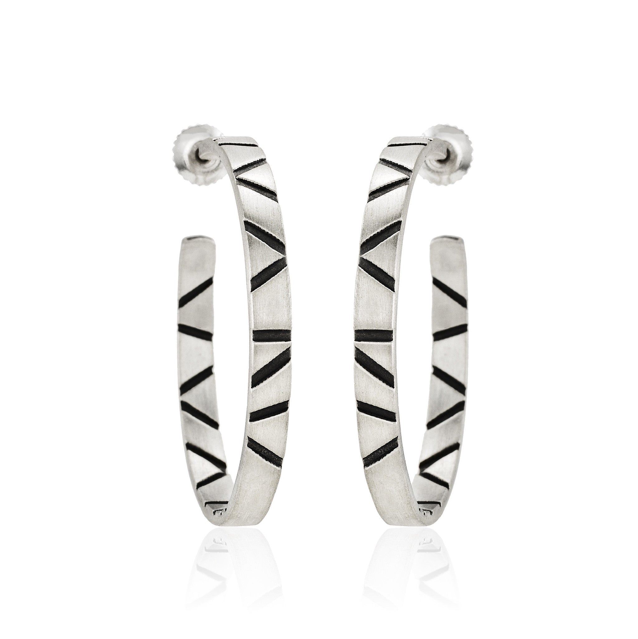 Skinny Hoop Earrings: Satin