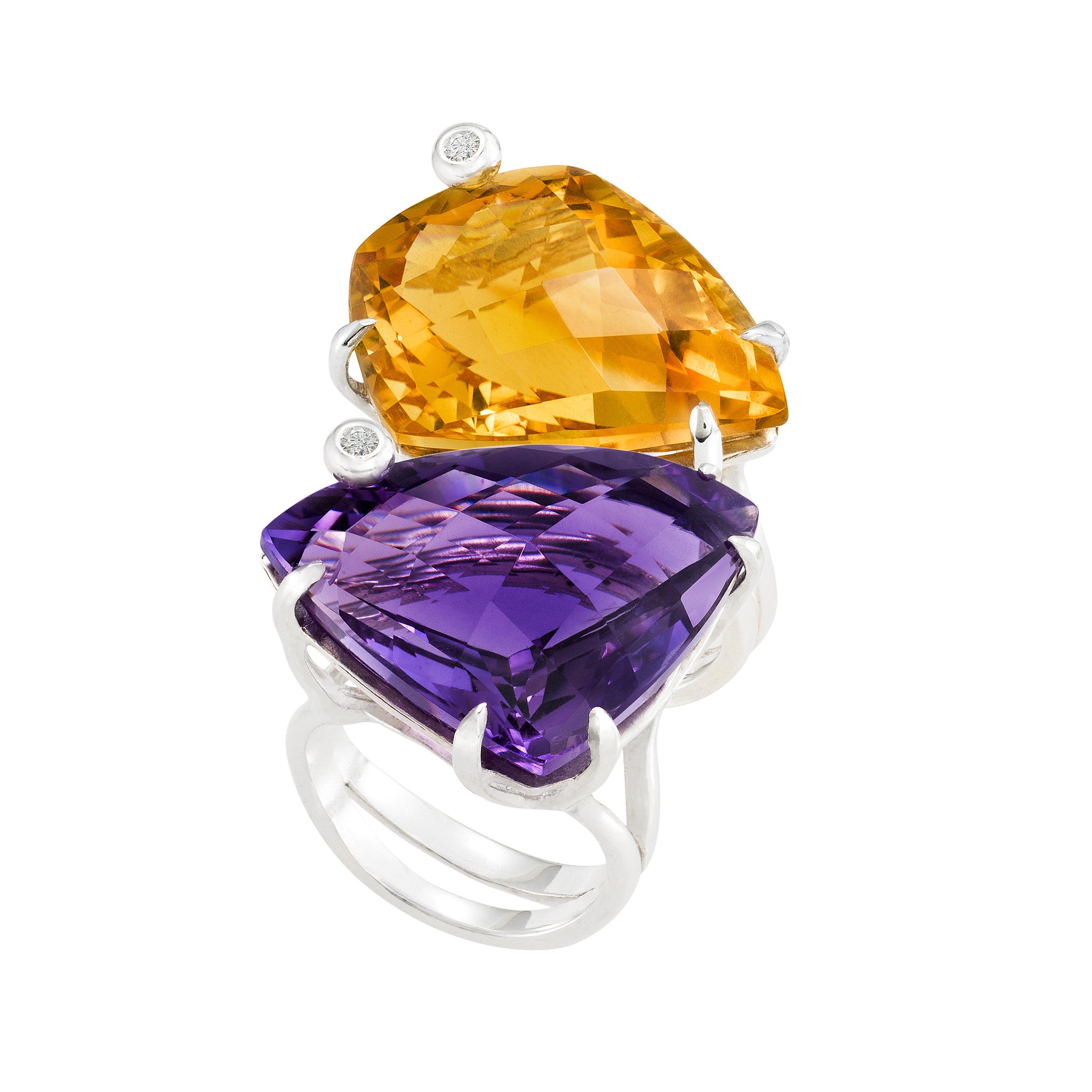 Triangle Cocktail Ring: Amethyst