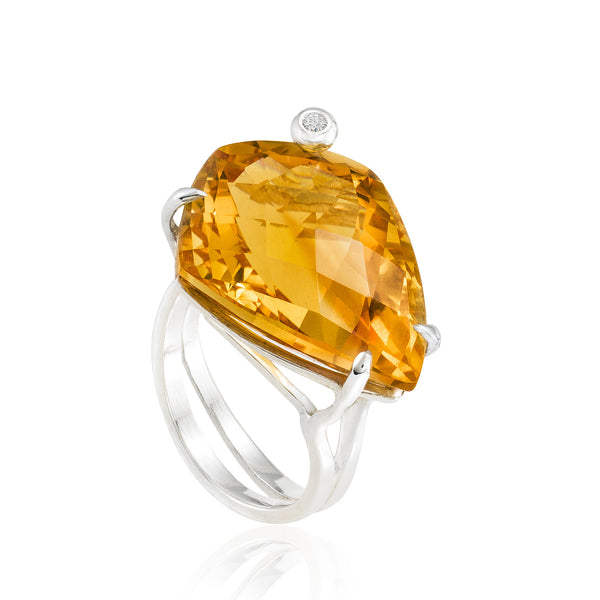 Shield Cocktail Ring: Citrine
