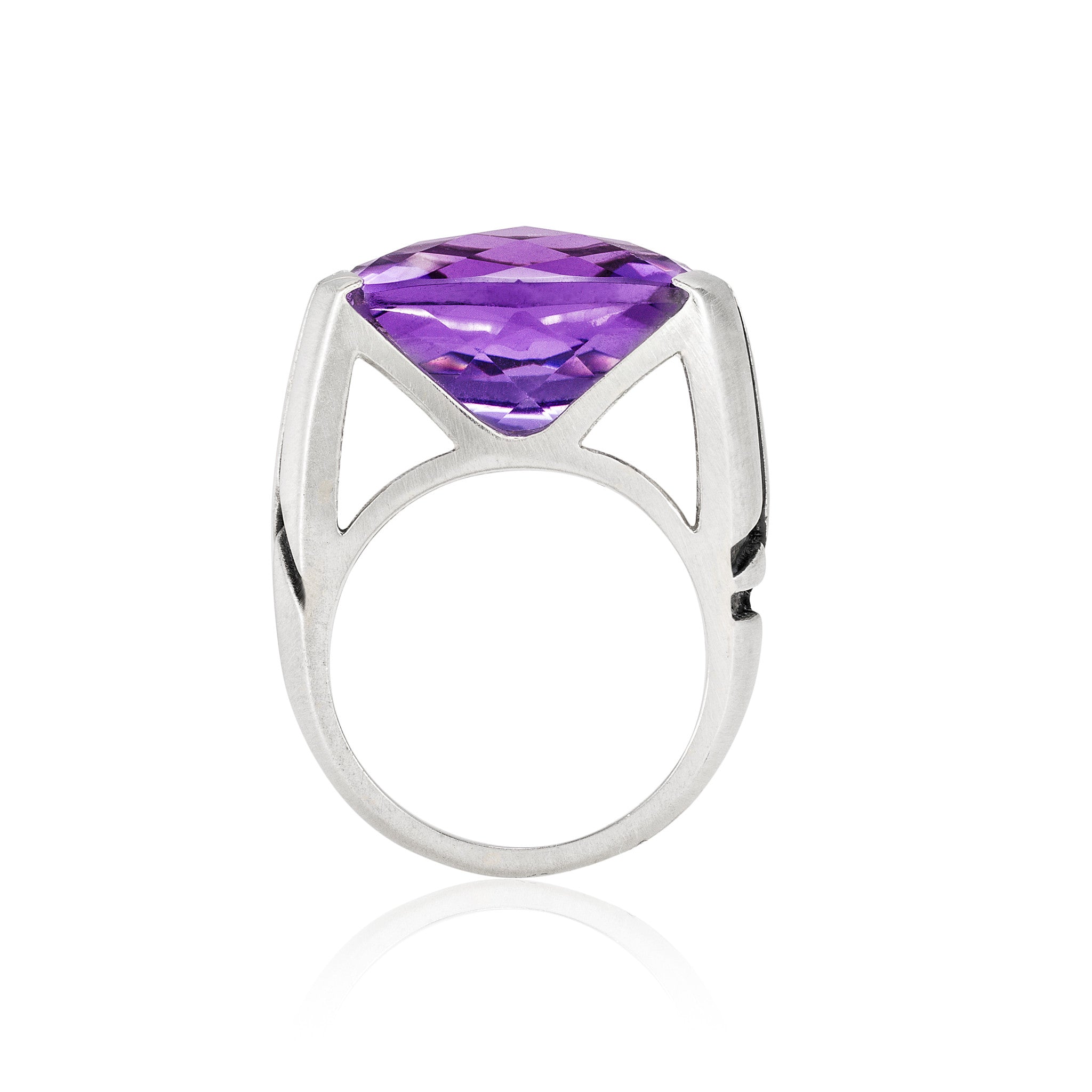 Square Cocktail Ring: Amethyst