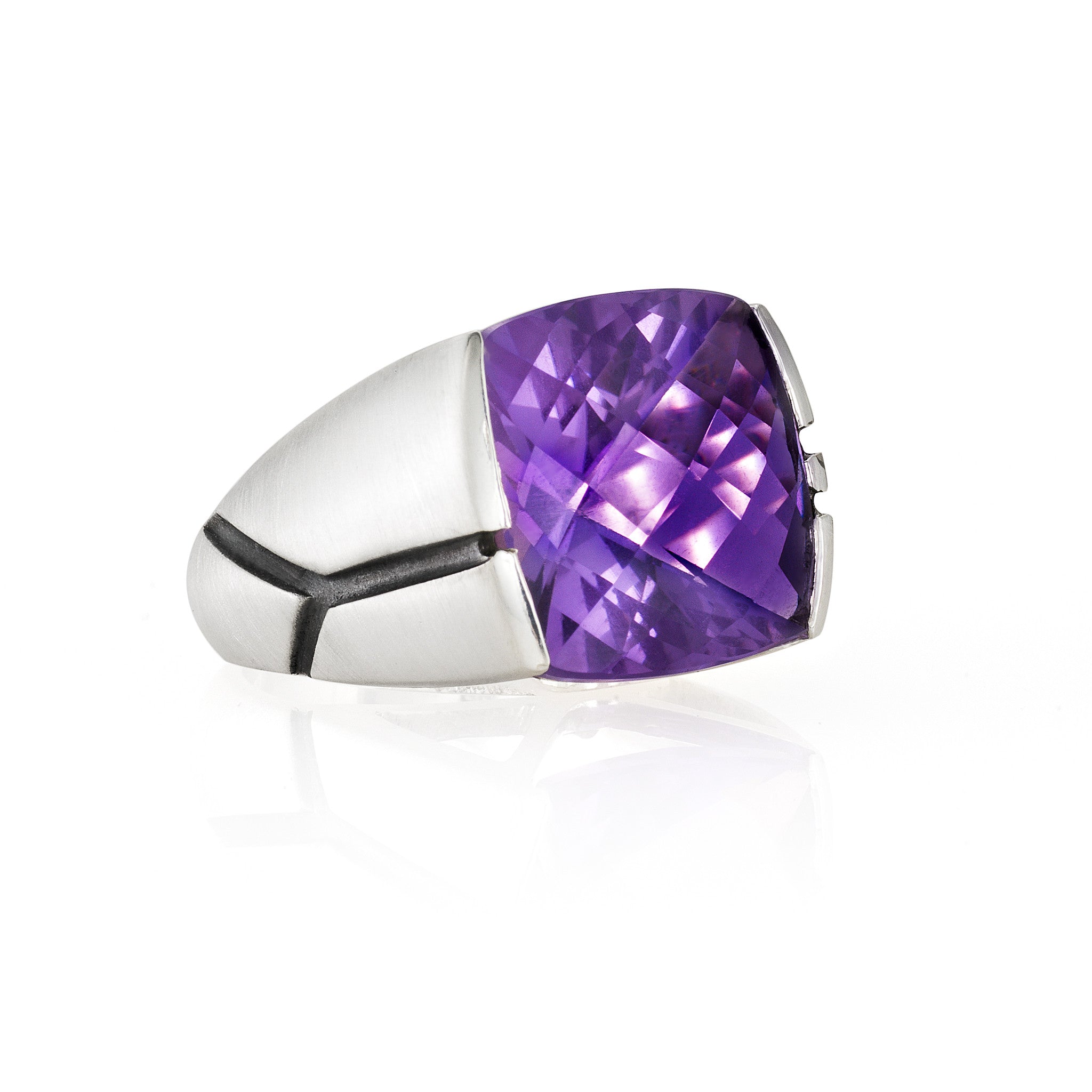 Square Cocktail Ring: Amethyst