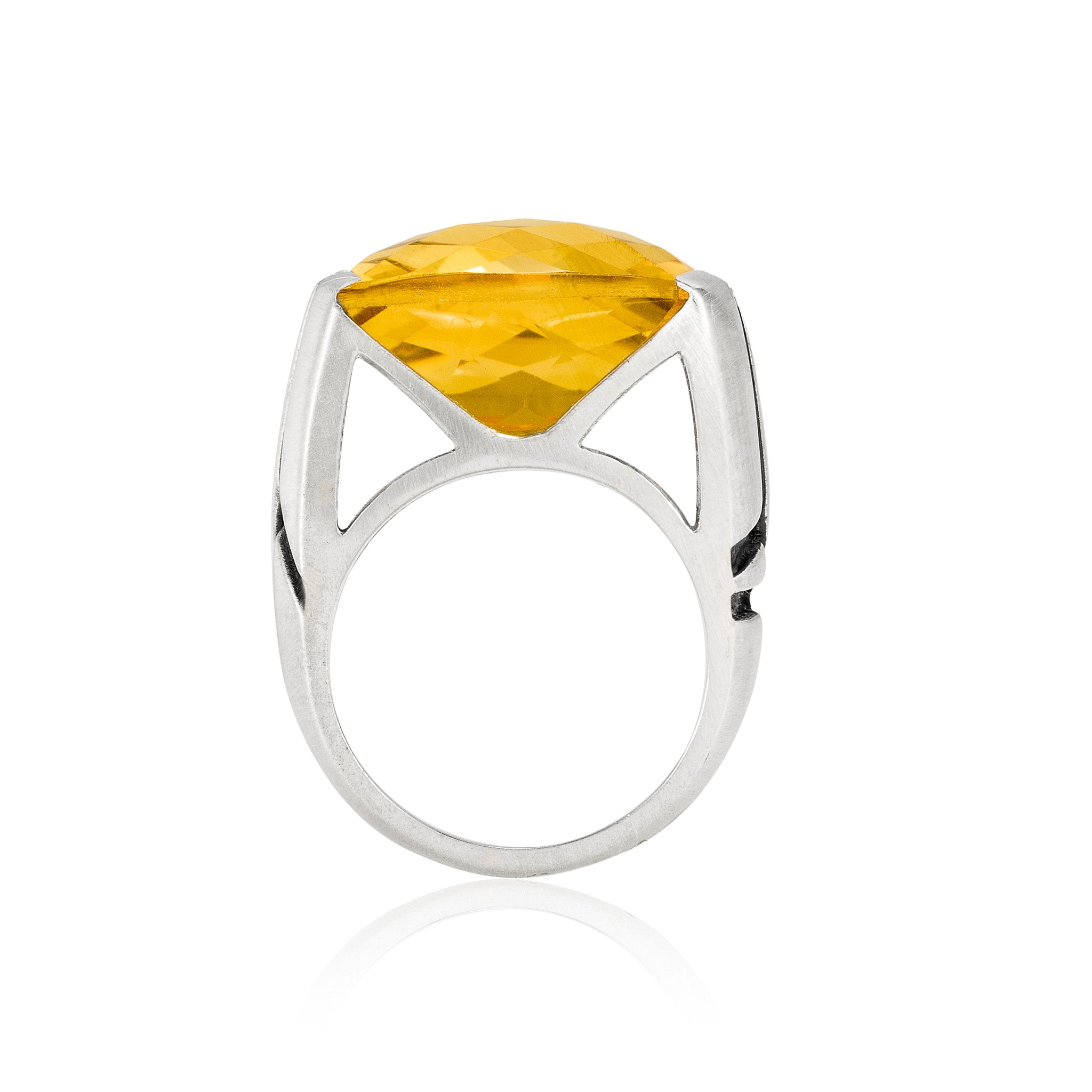 Square Cocktail Ring: Citrine