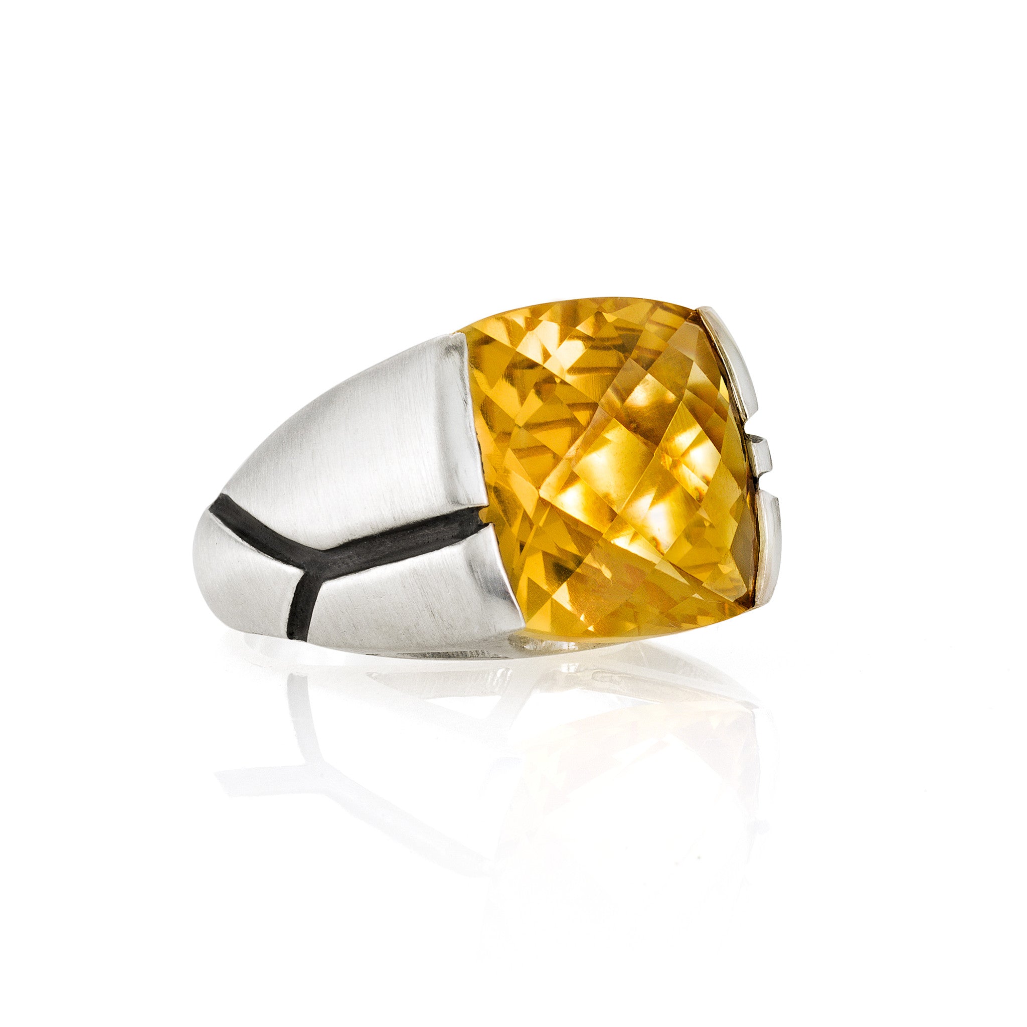 Square Cocktail Ring: Citrine