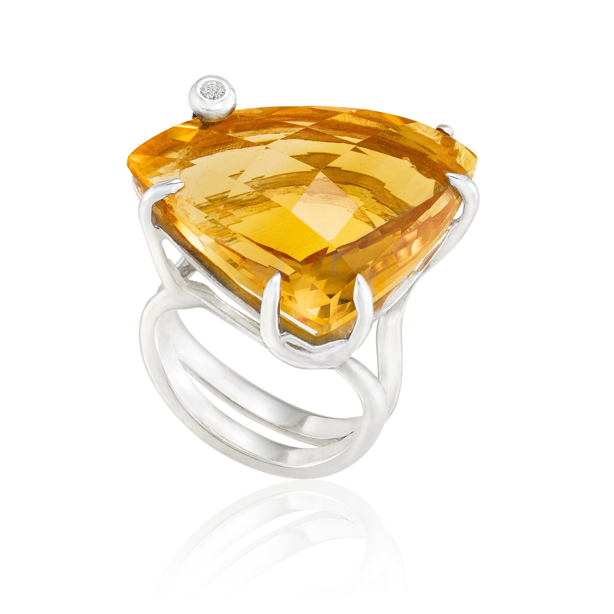 Triangle Cocktail Ring: Citrine