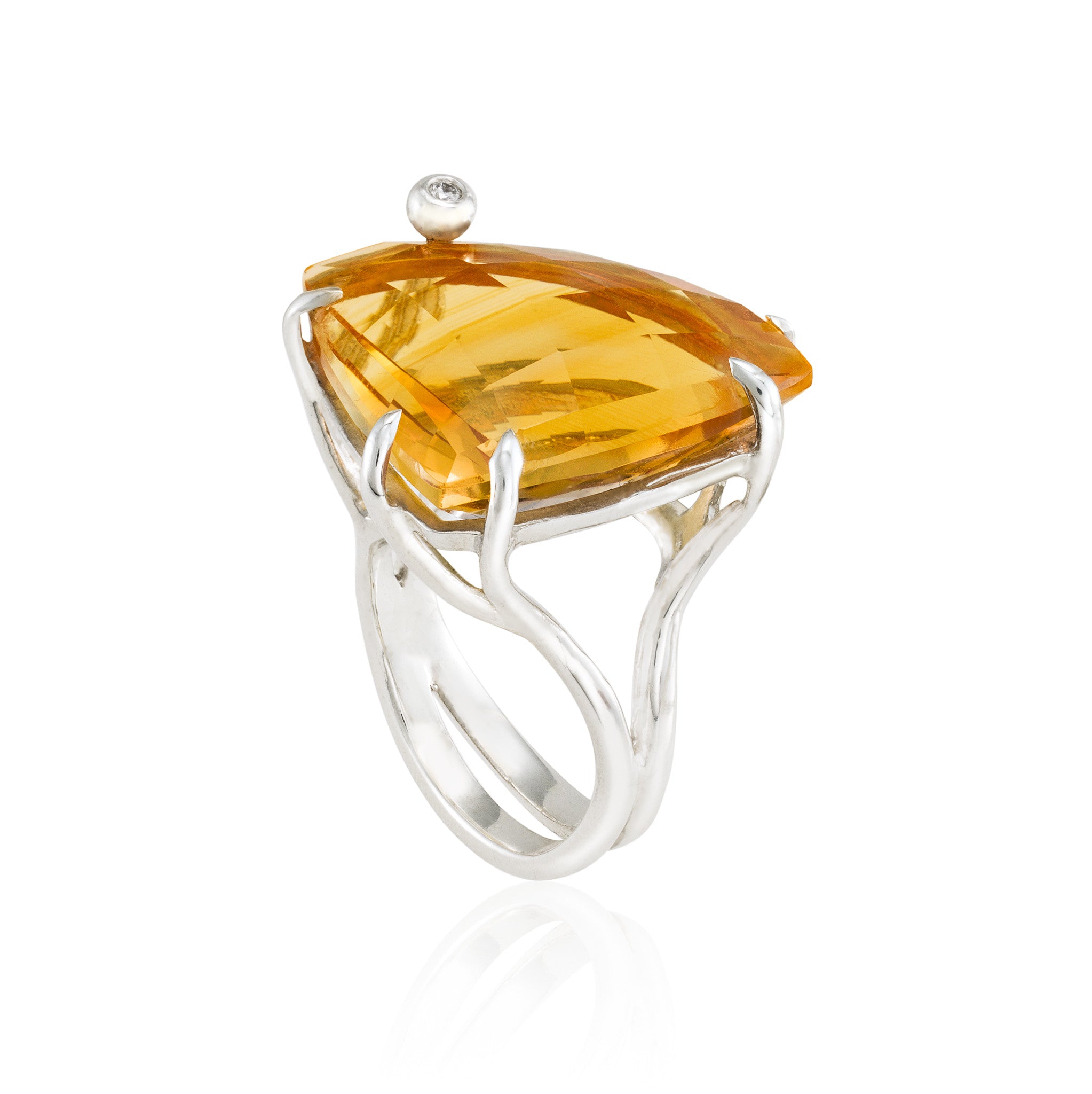 Triangle Cocktail Ring: Citrine