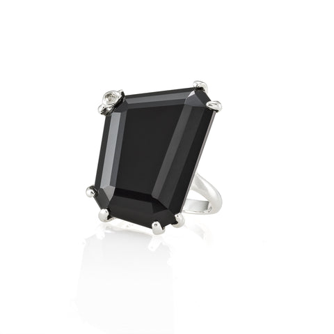 Asymmetrical Black Onyx Ring